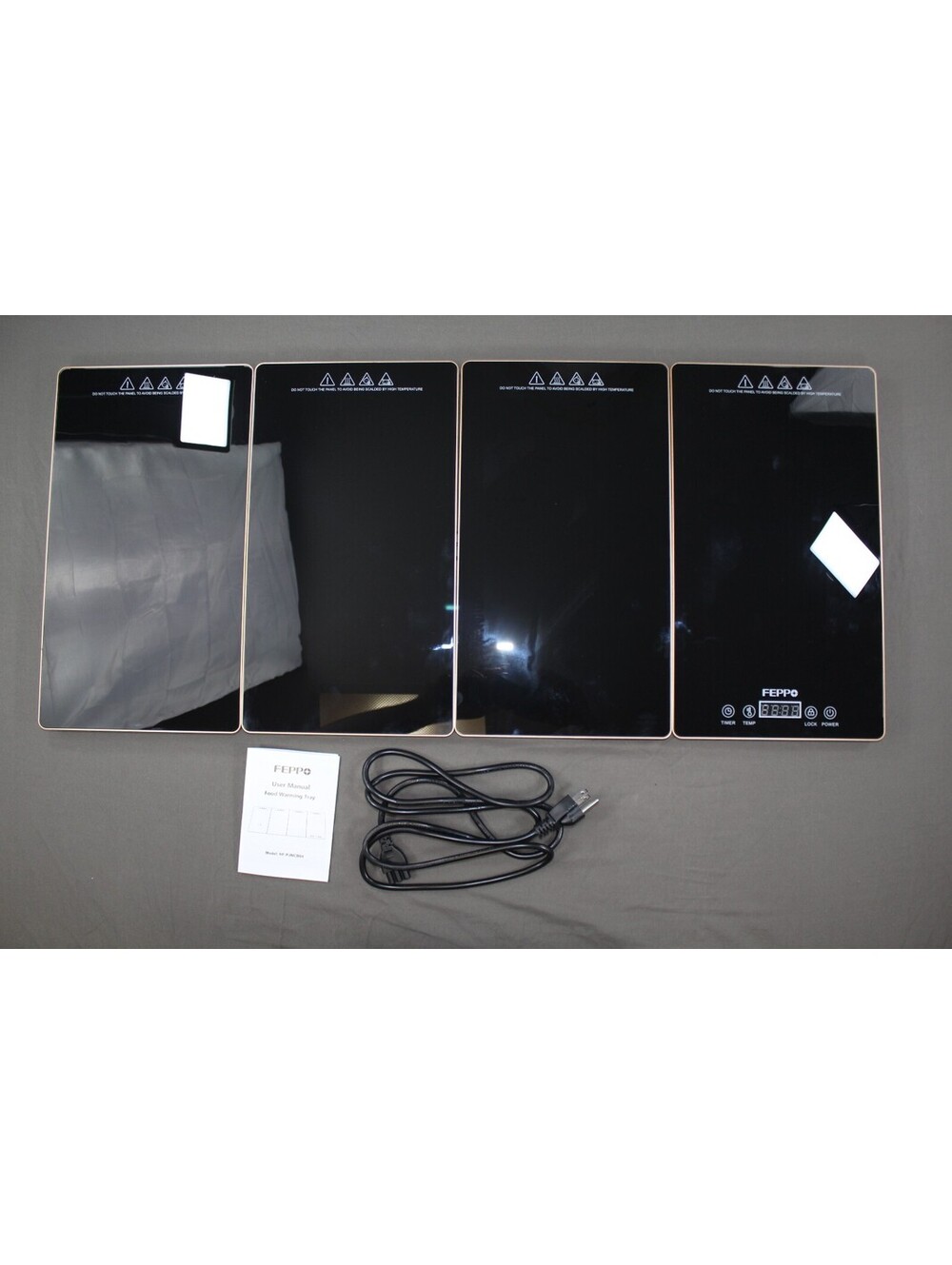FEPPO 4-in-1 Modular Food Warming Tray Black & Gold